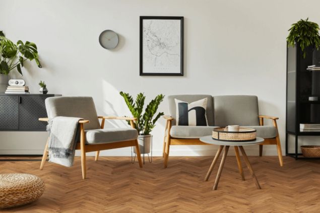 Aspect Bourbon Herringbone Brushed and UV Lacquered